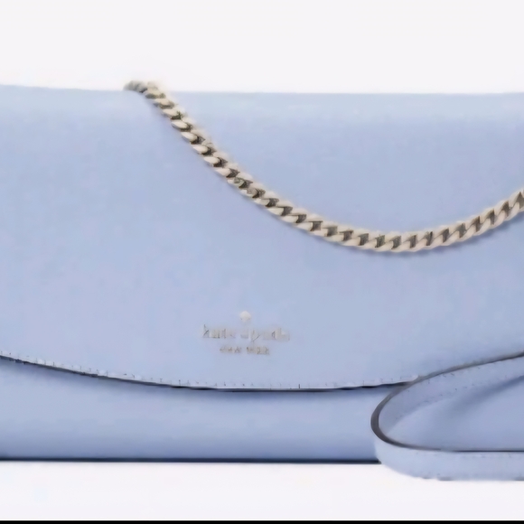 kate spade Handbags - Kate Spade Light Blue Clutch with Chain Strap